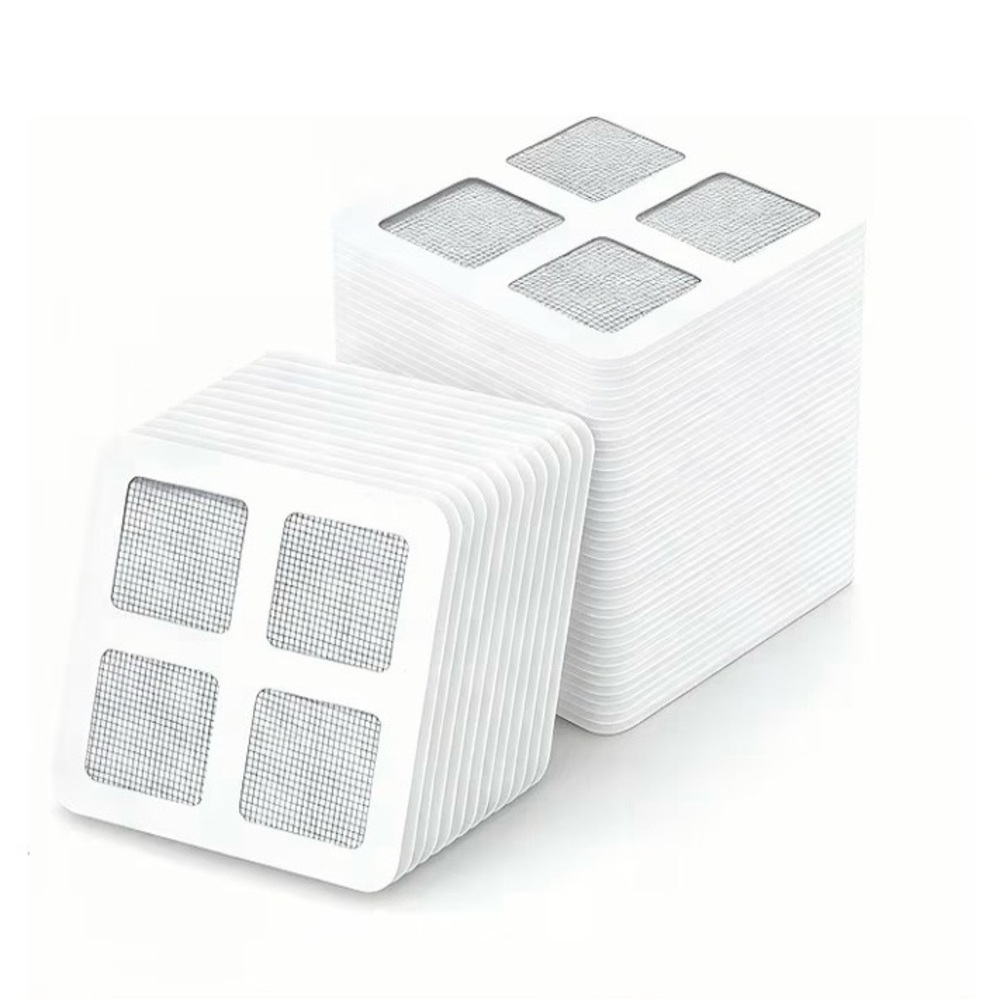 Disposable Shower Drain Hair Catcher Mesh Stickers, 4"x4" Self-Adhesive. 70 pcs